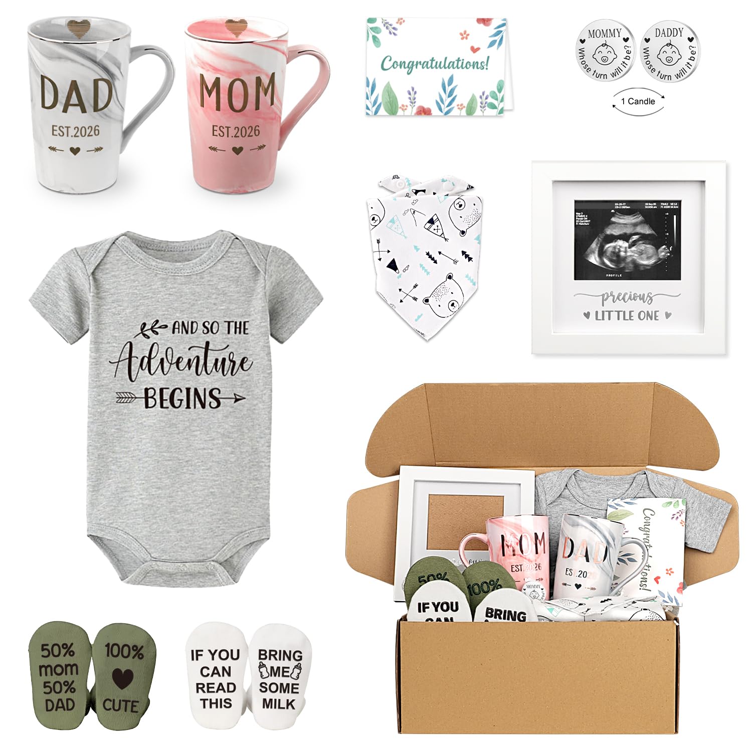 Amazon.com : New Parents Gift Set Est 2026 Pregnancy Announcement